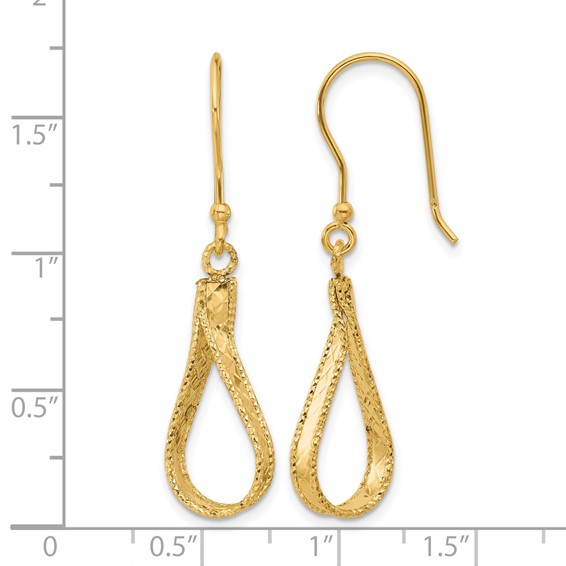 Leslie's 14K Polished and Diamond-cut Dangle Earrings