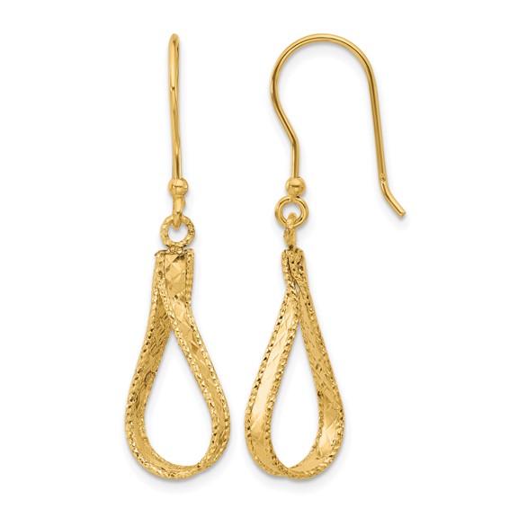 Leslie's 14K Polished and Diamond-cut Dangle Earrings