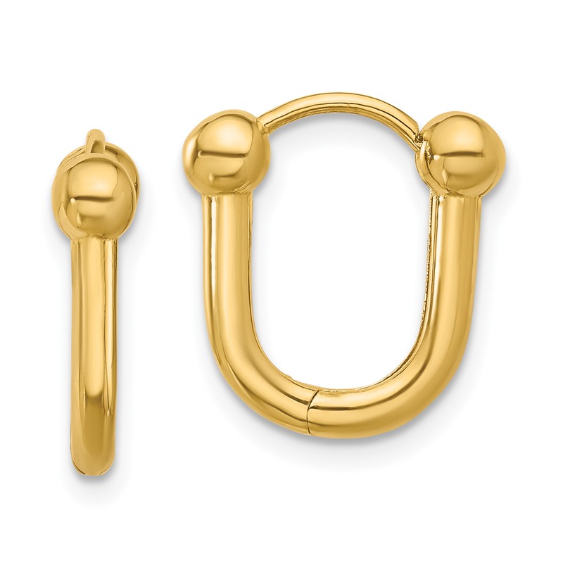 14K Polished Hinged Hoop Earrings
