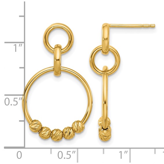 Leslie's 14K Polished and Diamond-cut Dangle Post Earrings