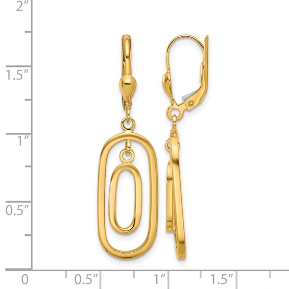Leslie's 14K Polished Ovals Dangle Leverback Earrings