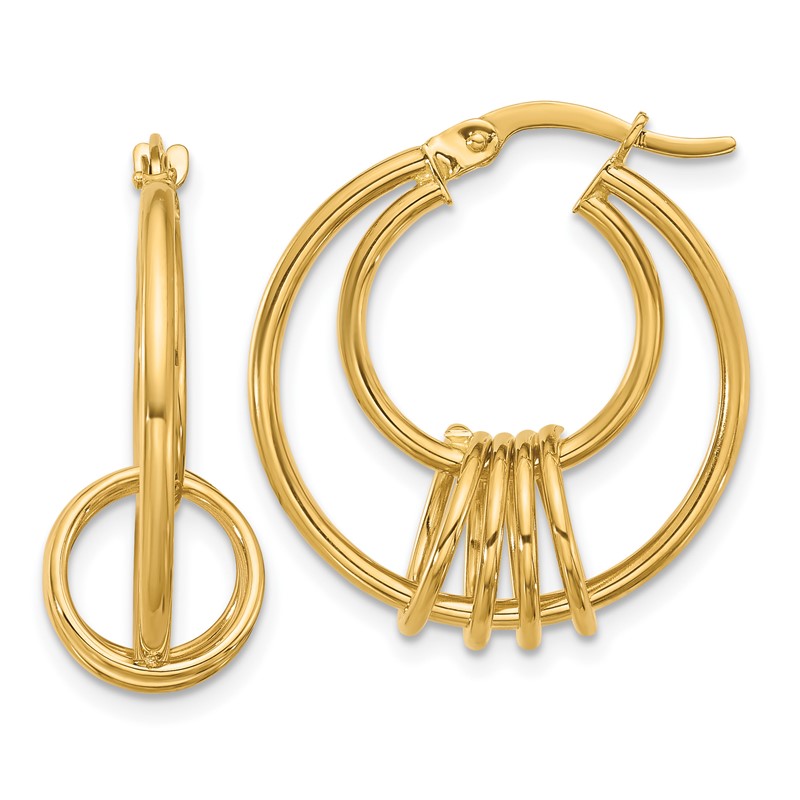 14K Polished Fancy Hoop Earrings