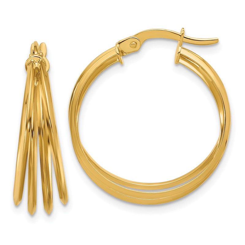 14K Polished Hoop Earrings