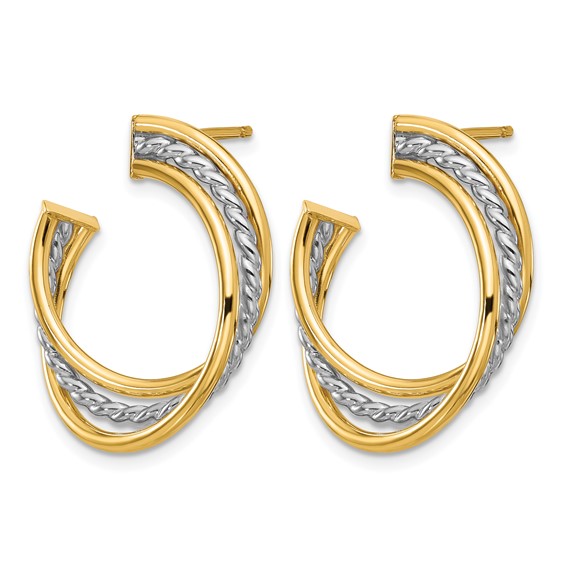 Leslie's 14K w/White Rhodium Polished and Post Earrings