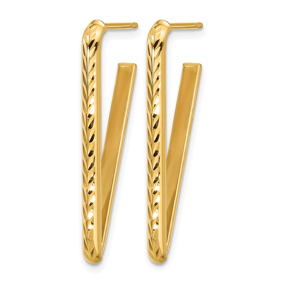 Leslie's Gold Polished and Diamond-cut Drop Earrings