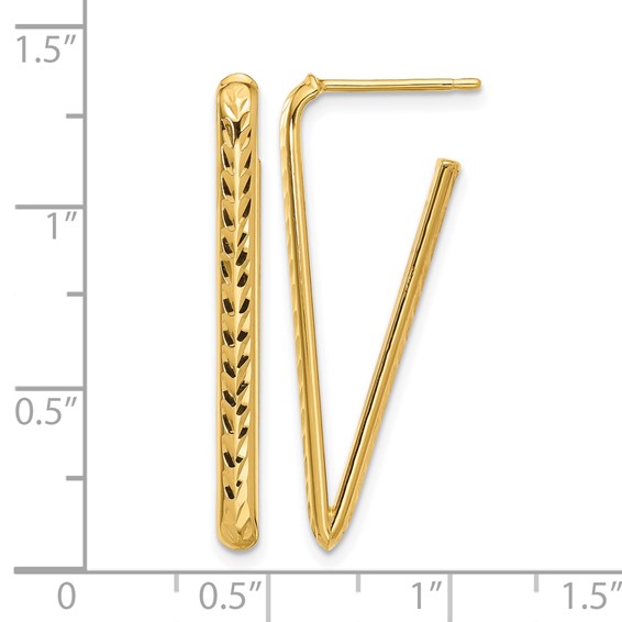 Leslie's Gold Polished and Diamond-cut Drop Earrings