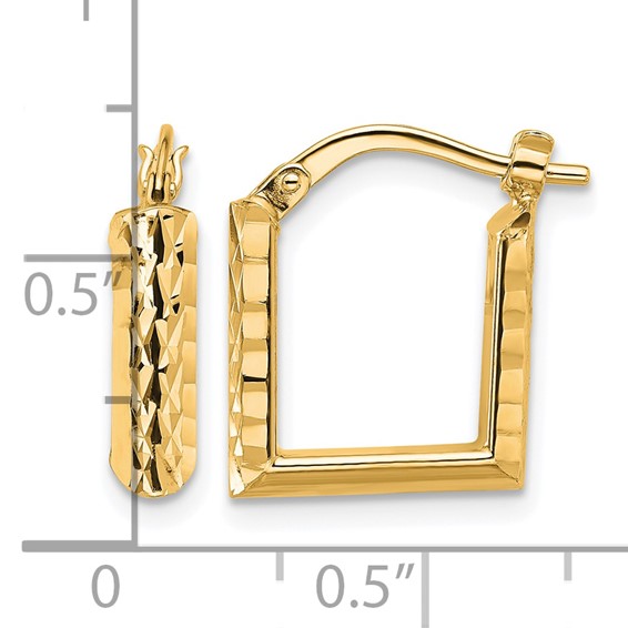 Leslie's Gold Polished and Diamond-cut Square Hoop Earrings