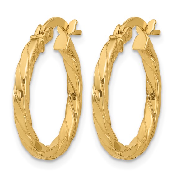Leslie's 14K Polished and Grooved Hoop Earrings