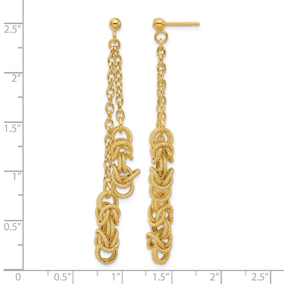 Leslie's 14K Polished and Textured Dangle Post Earrings