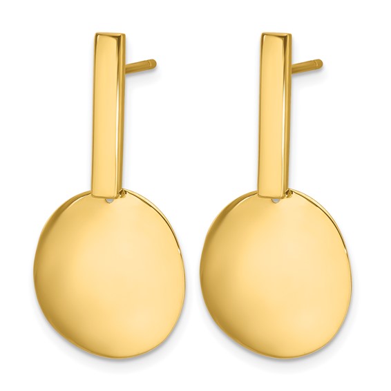 Leslie's 14K Polished  Drop Post Earrings