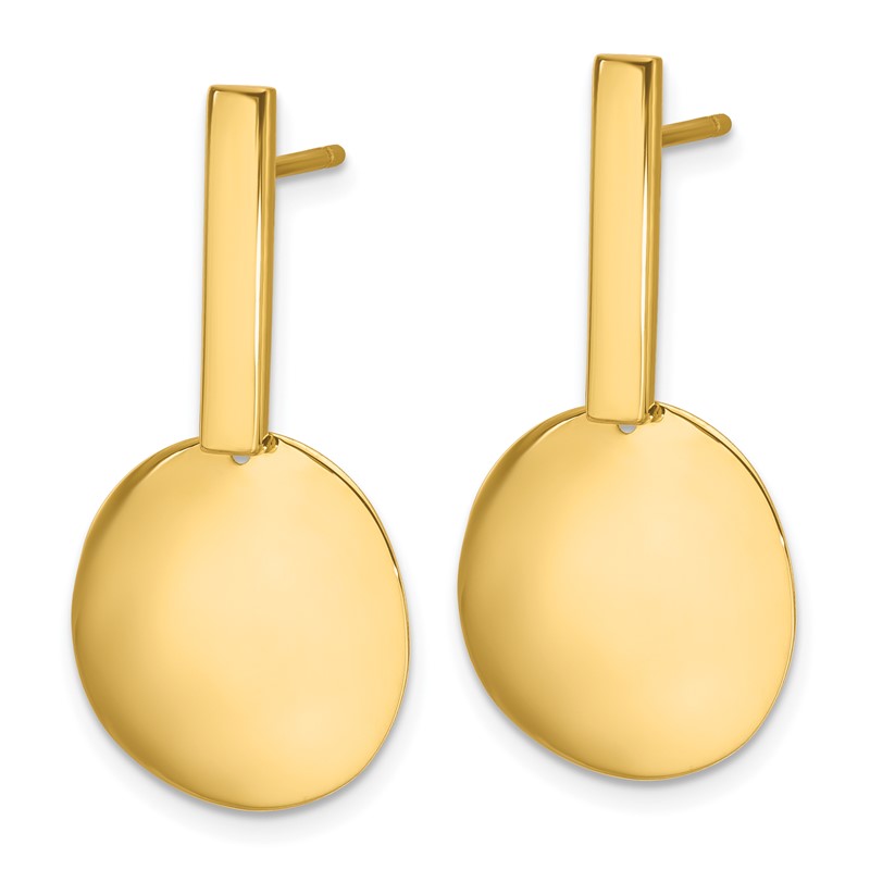 14K Polished  Drop Post Earrings