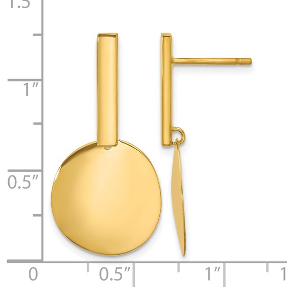 Leslie's 14K Polished  Drop Post Earrings