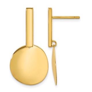 Leslie's 14K Polished  Drop Post Earrings
