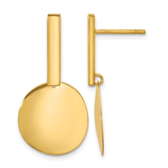 Leslie's 14K Polished  Drop Post Earrings