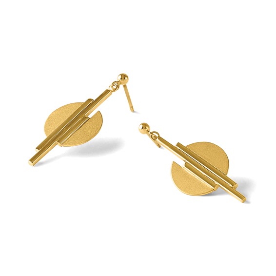 Leslie's 14K Polished and Brushed Dangle Post Earrings