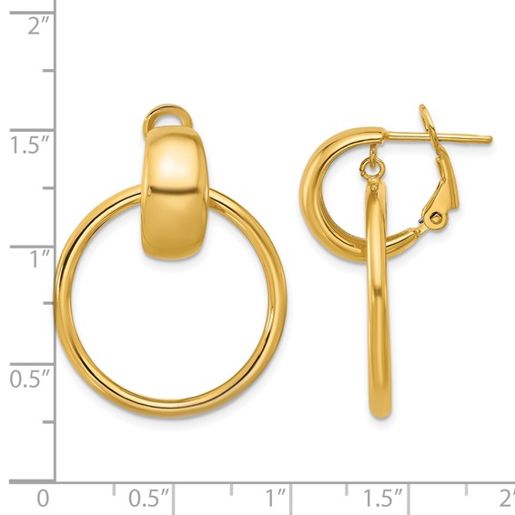 Leslie's 14K Polished Circle Dangle Omega Back Earrings