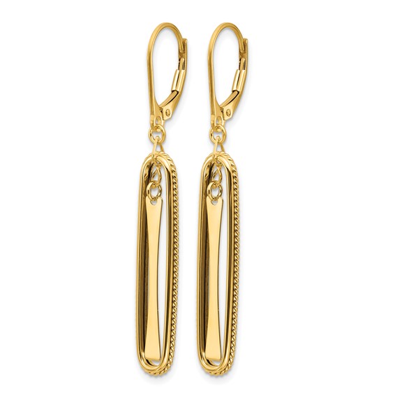 Leslie's 14K Polished Dangle Leverback Earrings