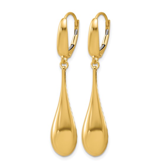 Leslie's 14K Polished Teardrop Dangle Leverback Earrings