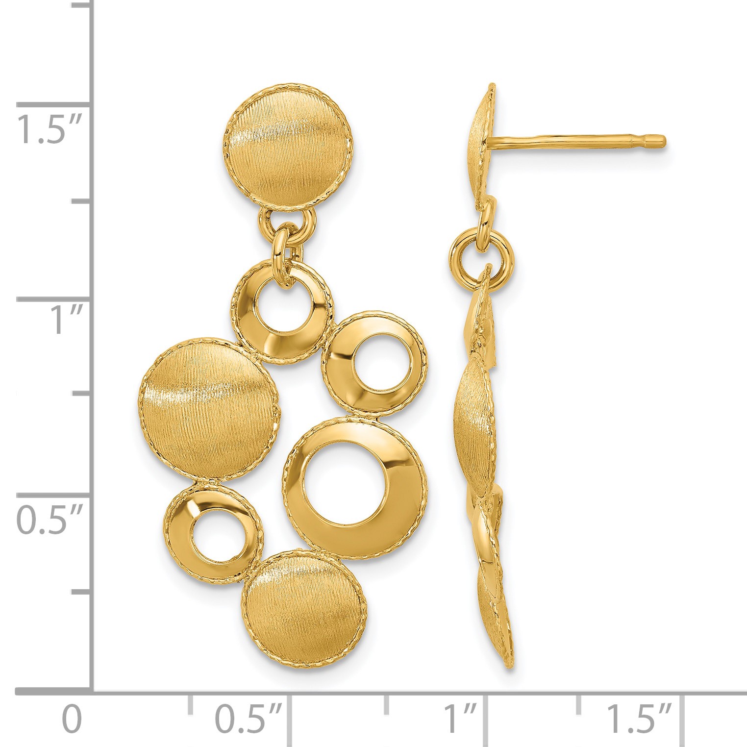Polished and Satin Circle Dangle Earrings