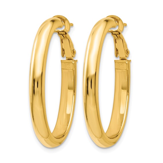 Leslie's 14K Polished Oval Hoop Earrings