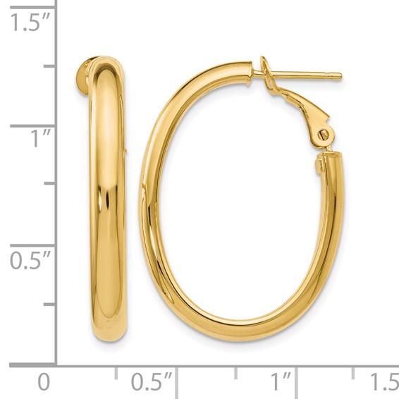 Leslie's 14K Polished Oval Hoop Earrings