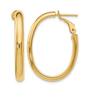 Leslie's 14K Polished Oval Hoop Earrings