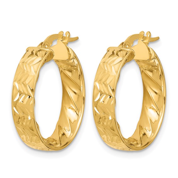Leslie's Gold Polished and Diamond-cut Hoop Earrings