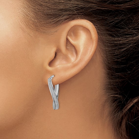 Leslie's Gold Polished Glimmer Swirl Hoop Earrings