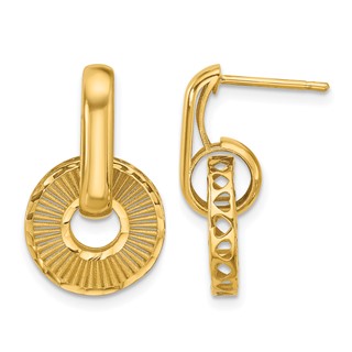 Leslie's 14K Polished and Diamond-cut Dangle Post Earrings