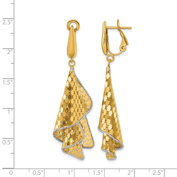 Leslie's 14K Two-tone Polished & D/C Post Omega Dangle Earrings