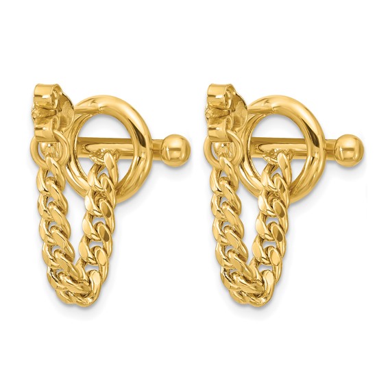 Leslie's 14K Polished Toggle Chain Post Earrings