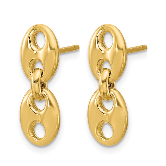 Leslie's 14K Polished Hollow Dangle post Earrings