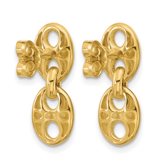 Leslie's 14K Polished Hollow Dangle post Earrings