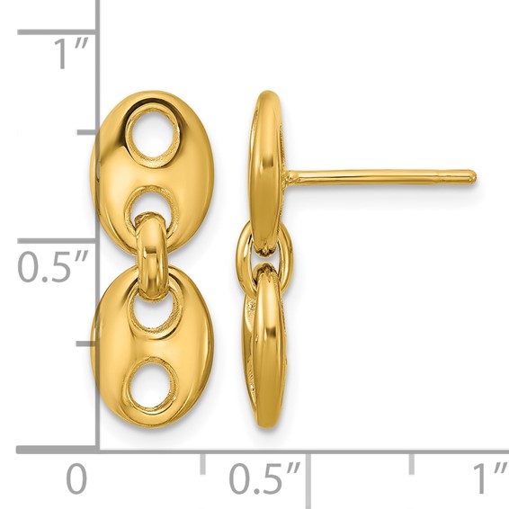 Leslie's 14K Polished Hollow Dangle post Earrings