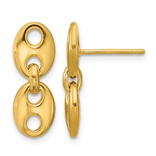 Leslie's 14K Polished Hollow Dangle post Earrings