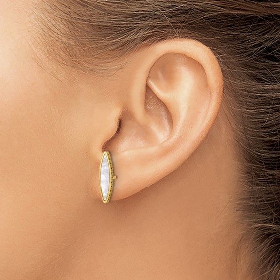 Leslie's 14K Polished Mother of Pearl Post Earrings