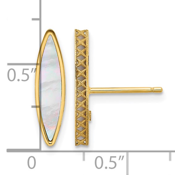 Leslie's 14K Polished Mother of Pearl Post Earrings