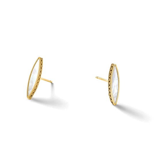 Leslie's 14K Polished Mother of Pearl Post Earrings