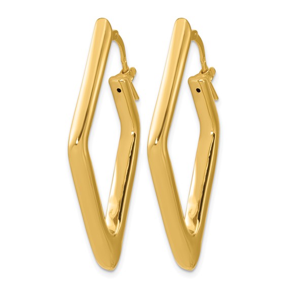 Leslie's 14K Polished Hollow Diamond Shape Hoop Earrings