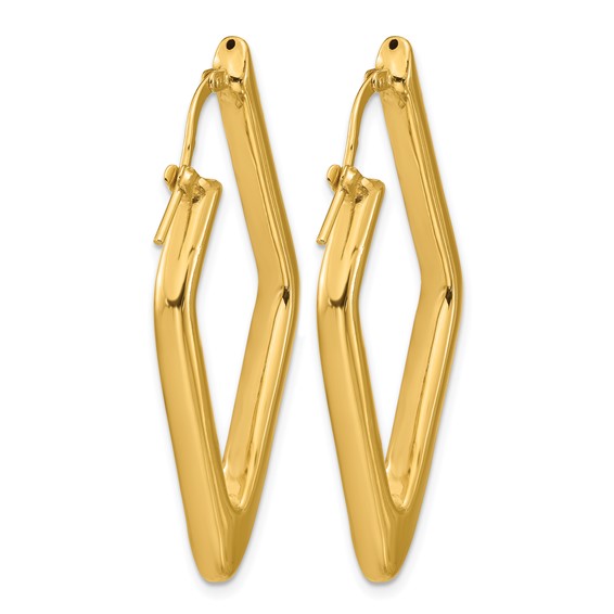 Leslie's 14K Polished Hollow Diamond Shape Hoop Earrings