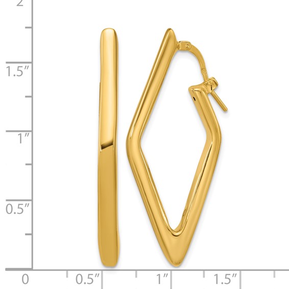 Leslie's 14K Polished Hollow Diamond Shape Hoop Earrings