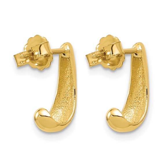 Leslie's 14K Polished J-Hoop Post Earrings