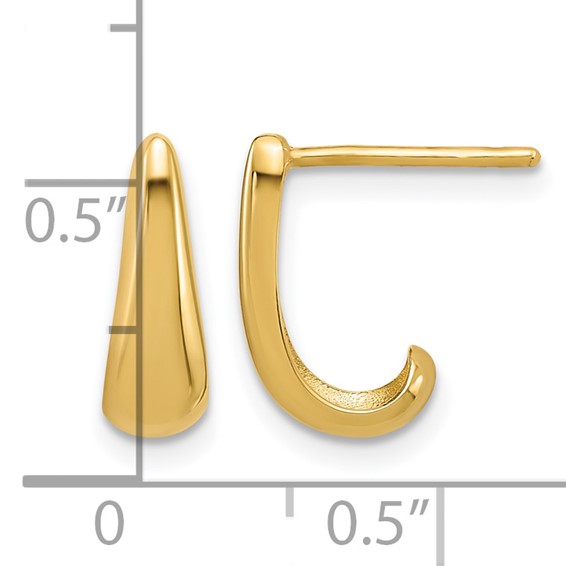 Leslie's 14K Polished J-Hoop Post Earrings