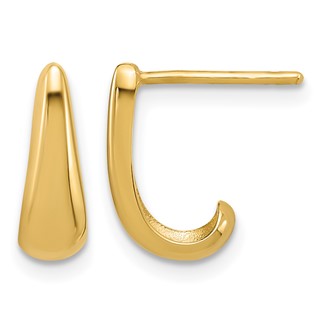 Leslie's 14K Polished J-Hoop Post Earrings