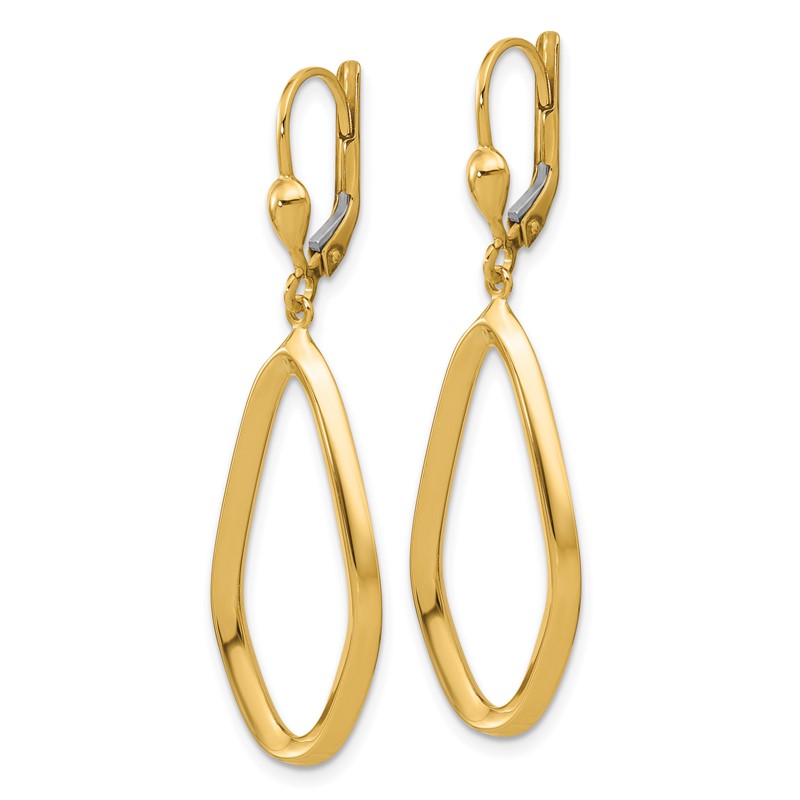14K Polished Dangle Leverback Earrings