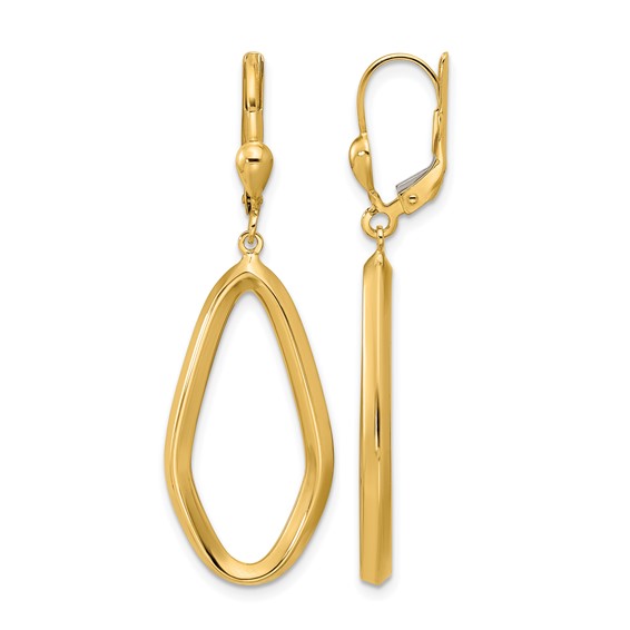 Leslie's 14K Polished Dangle Leverback Earrings
