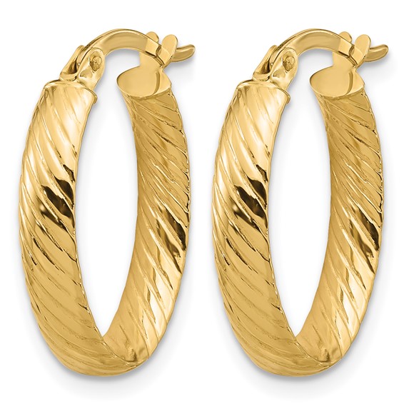 Leslie's Gold Polished and Diamond-cut Hoop Earrings