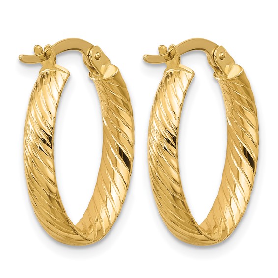 Leslie's Gold Polished and Diamond-cut Hoop Earrings