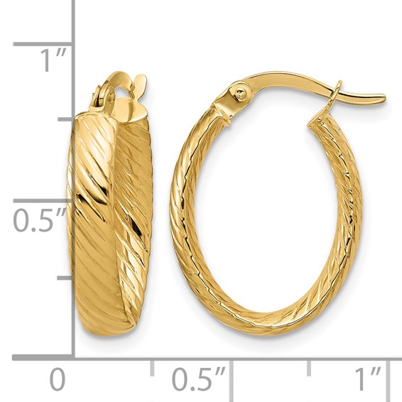 Leslie's Gold Polished and Diamond-cut Hoop Earrings