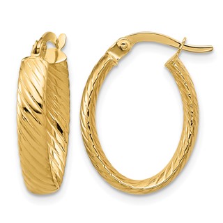 Leslie's Gold Polished and Diamond-cut Hoop Earrings